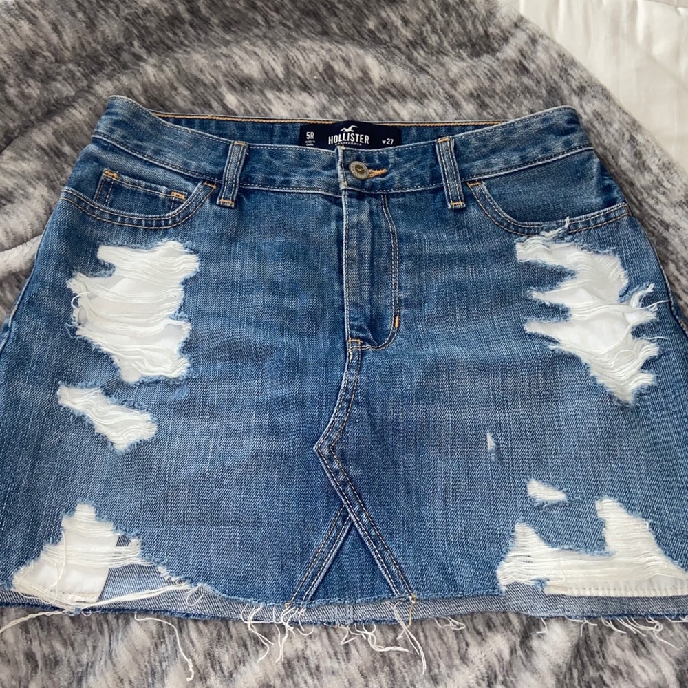 High rise denim skirt
